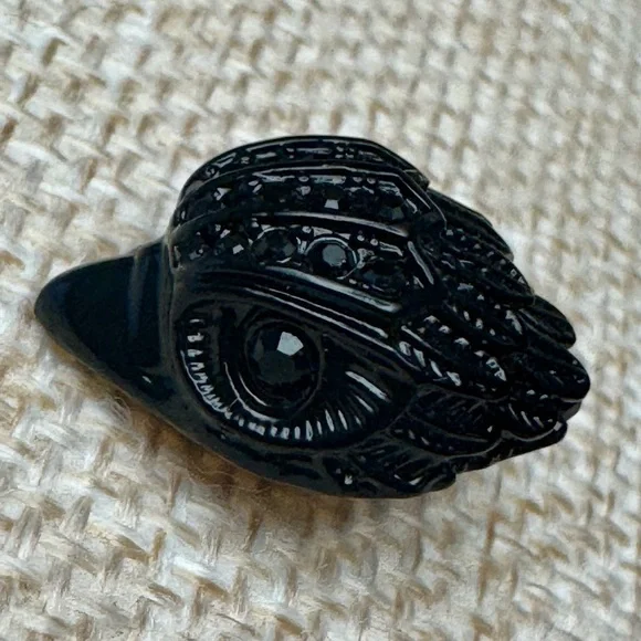 Kurt Geiger Eagle Stud Earrings Black Crystals on Black - Picture 6 of 12